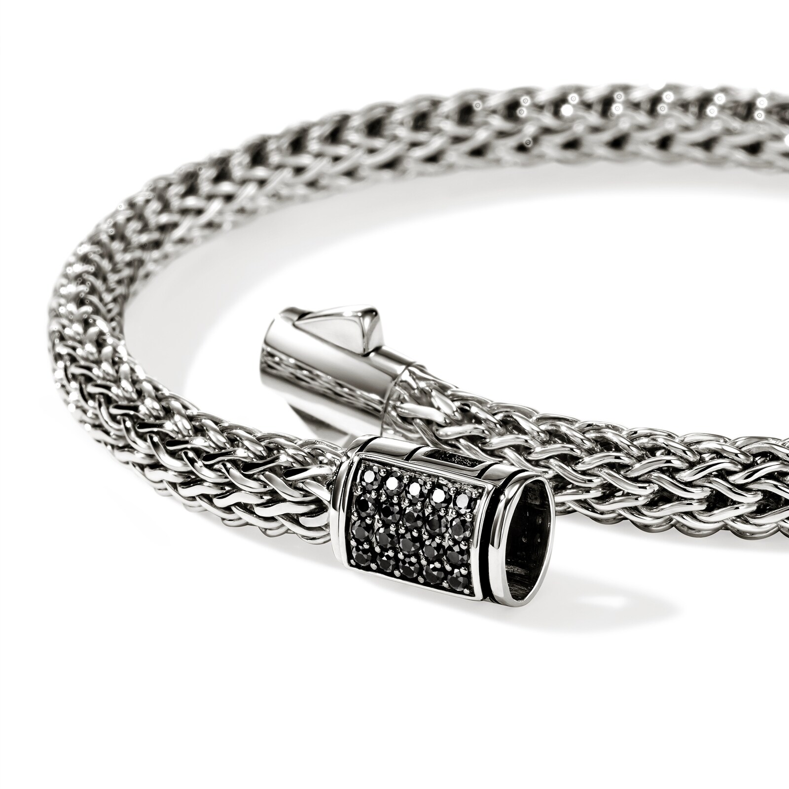 John Hardy Sterling Silver Icon Black Sapphire Bracelet, 5mm - Size Medium