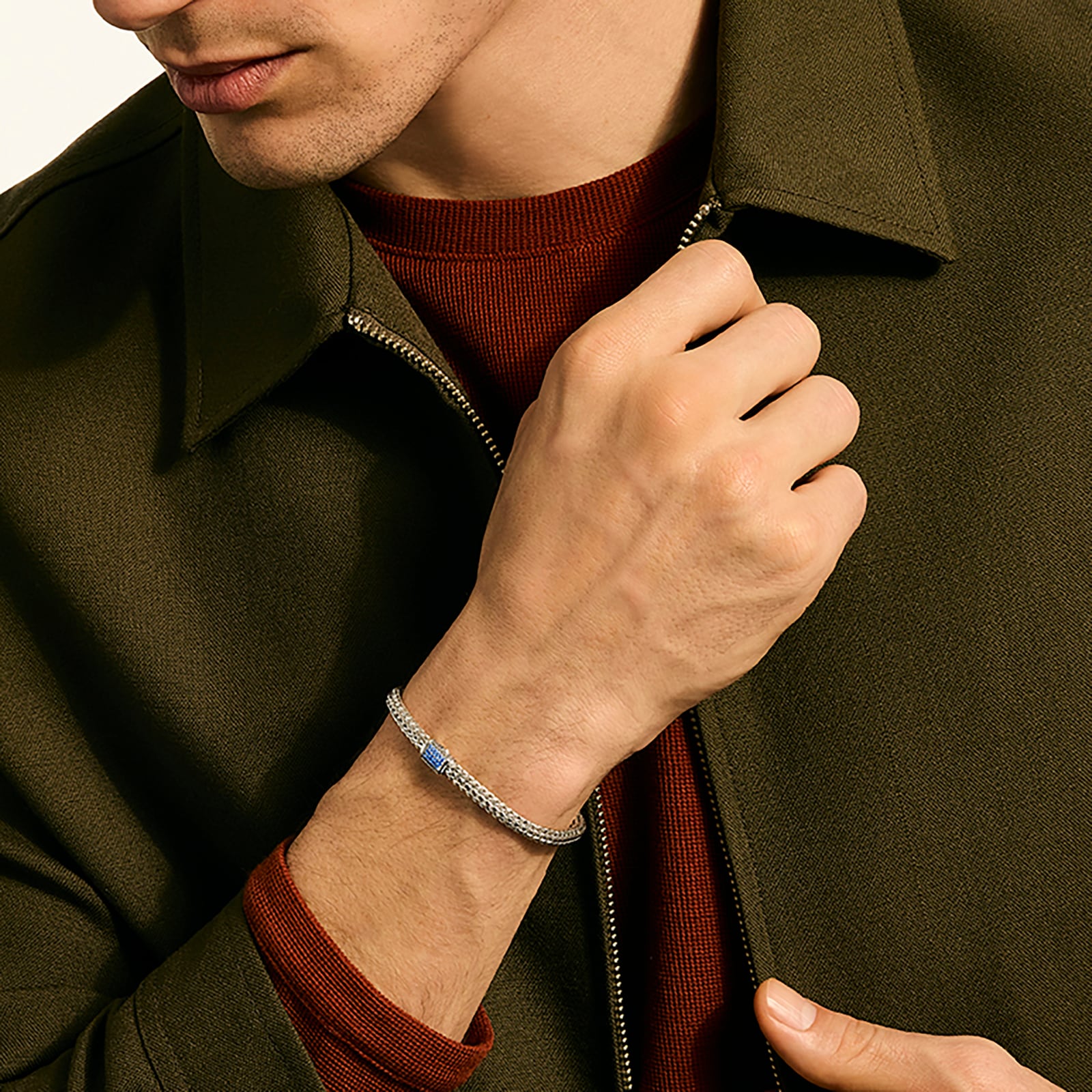 John Hardy Sterling Silver Icon Blue Sapphire Bracelet, 5mm - Size Medium