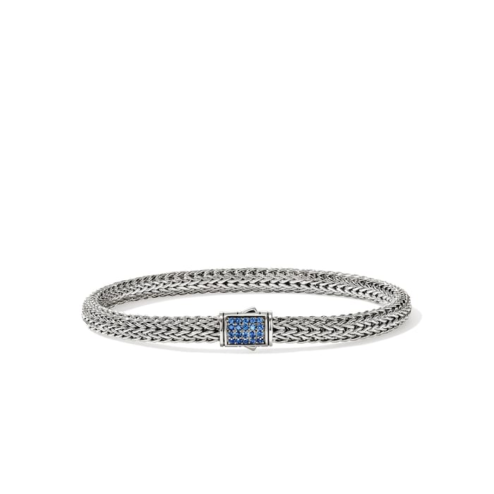 John Hardy Sterling Silver Icon Blue Sapphire Bracelet, 5mm - Size Extra Large