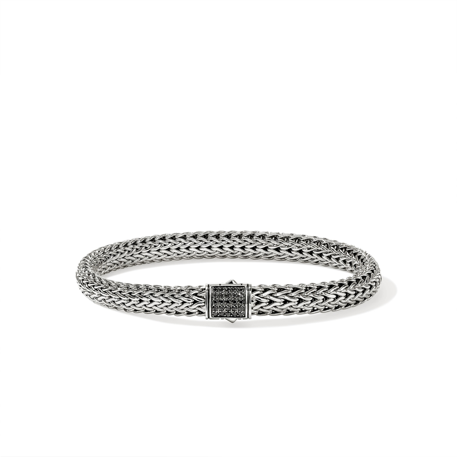 John Hardy Sterling Silver Icon Black Sapphire Bracelet, 6.5mm - Size Medium