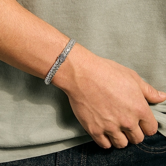 John Hardy Sterling Silver Icon Black Sapphire Bracelet, 6.5mm - Size Medium