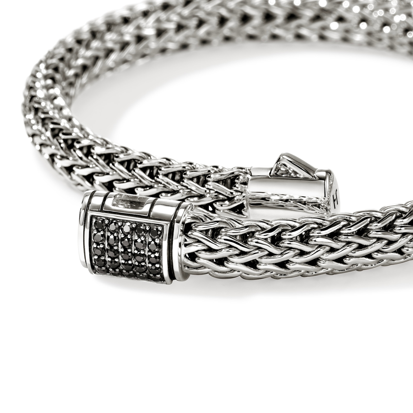 John Hardy Sterling Silver Icon Black Sapphire Bracelet, 6.5mm - Size Medium