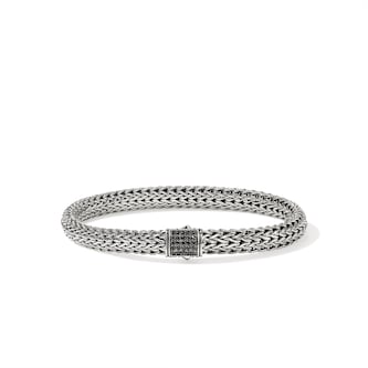 John Hardy Sterling Silver Icon Black Sapphire Bracelet, 6.5mm - Size Large