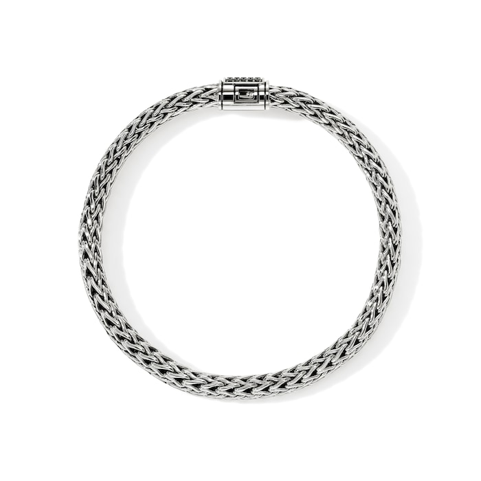 John Hardy Sterling Silver Icon Black Sapphire Bracelet, 6.5mm - Size Large