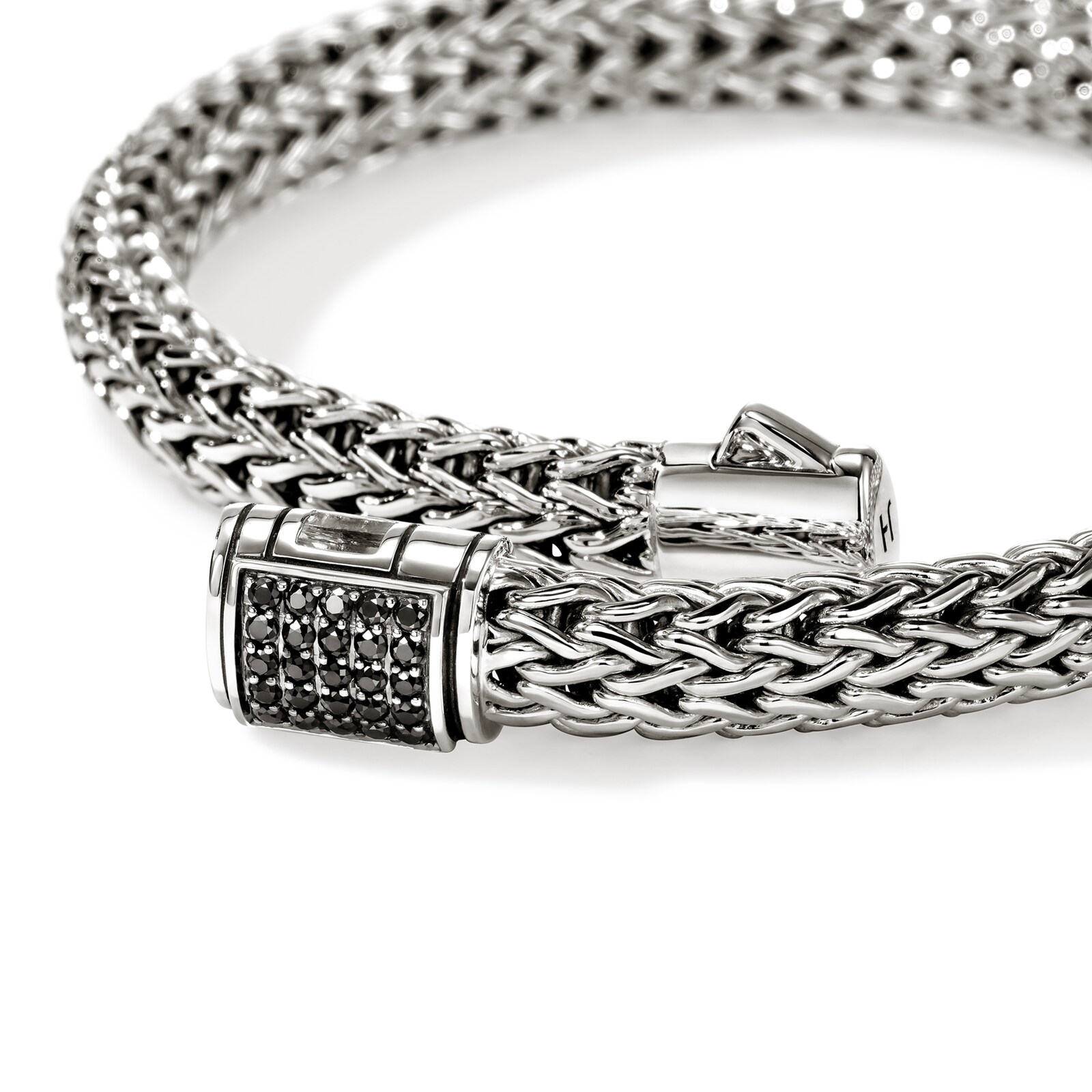 John Hardy Sterling Silver Icon Black Sapphire Bracelet, 6.5mm - Size Extra Large