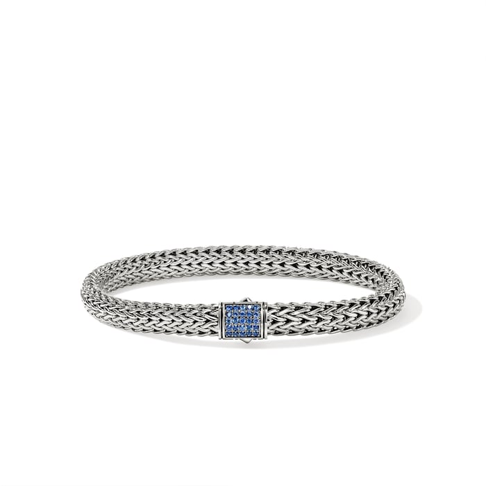 John Hardy Sterling Silver Icon Blue Sapphire Bracelet, 6.5mm - Size Small