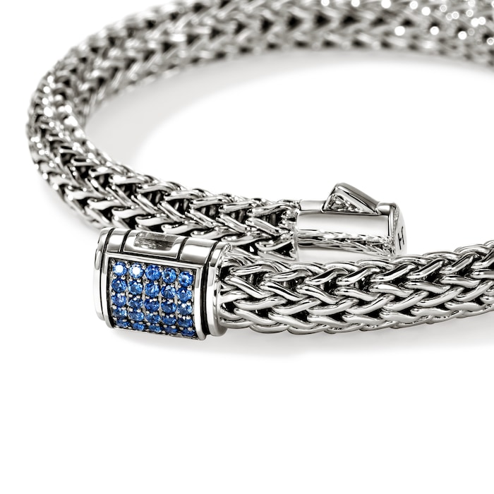 John Hardy Sterling Silver Icon Blue Sapphire Bracelet, 6.5mm - Size Medium