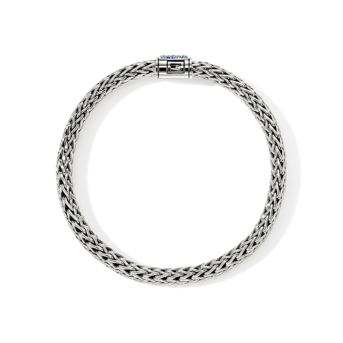 John Hardy Sterling Silver Icon Blue Sapphire Bracelet, 6.5mm - Size Large