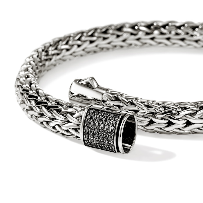 John Hardy Sterling Silver Icon Black Sapphire Bracelet, 7.5mm - Size Small