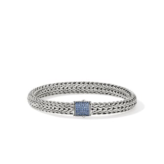 John Hardy Sterling Silver Icon Blue Sapphire Bracelet, 7.5mm - Size Large