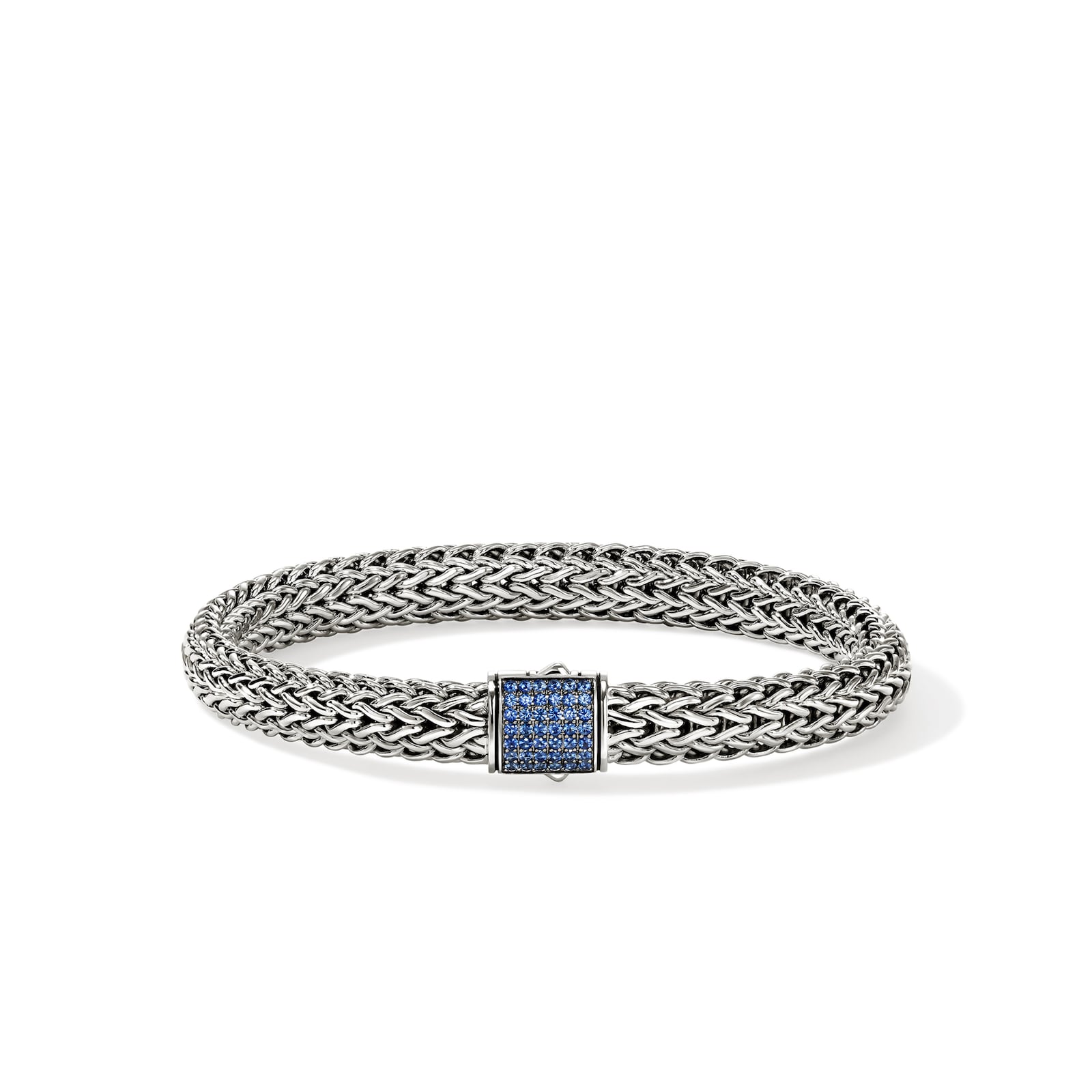 John Hardy Sterling Silver Icon Blue Sapphire Bracelet, 7.5mm - Size Large
