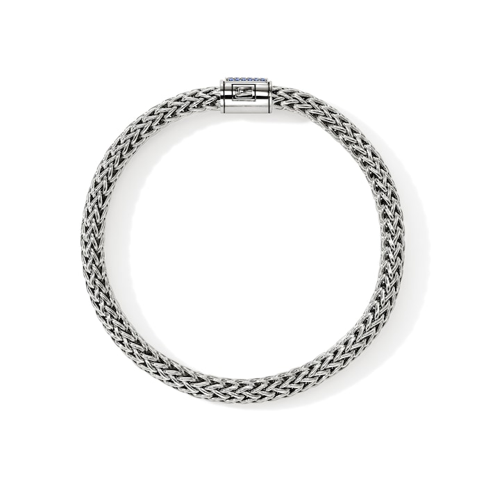 John Hardy Sterling Silver Icon Blue Sapphire Bracelet, 7.5mm - Size Large