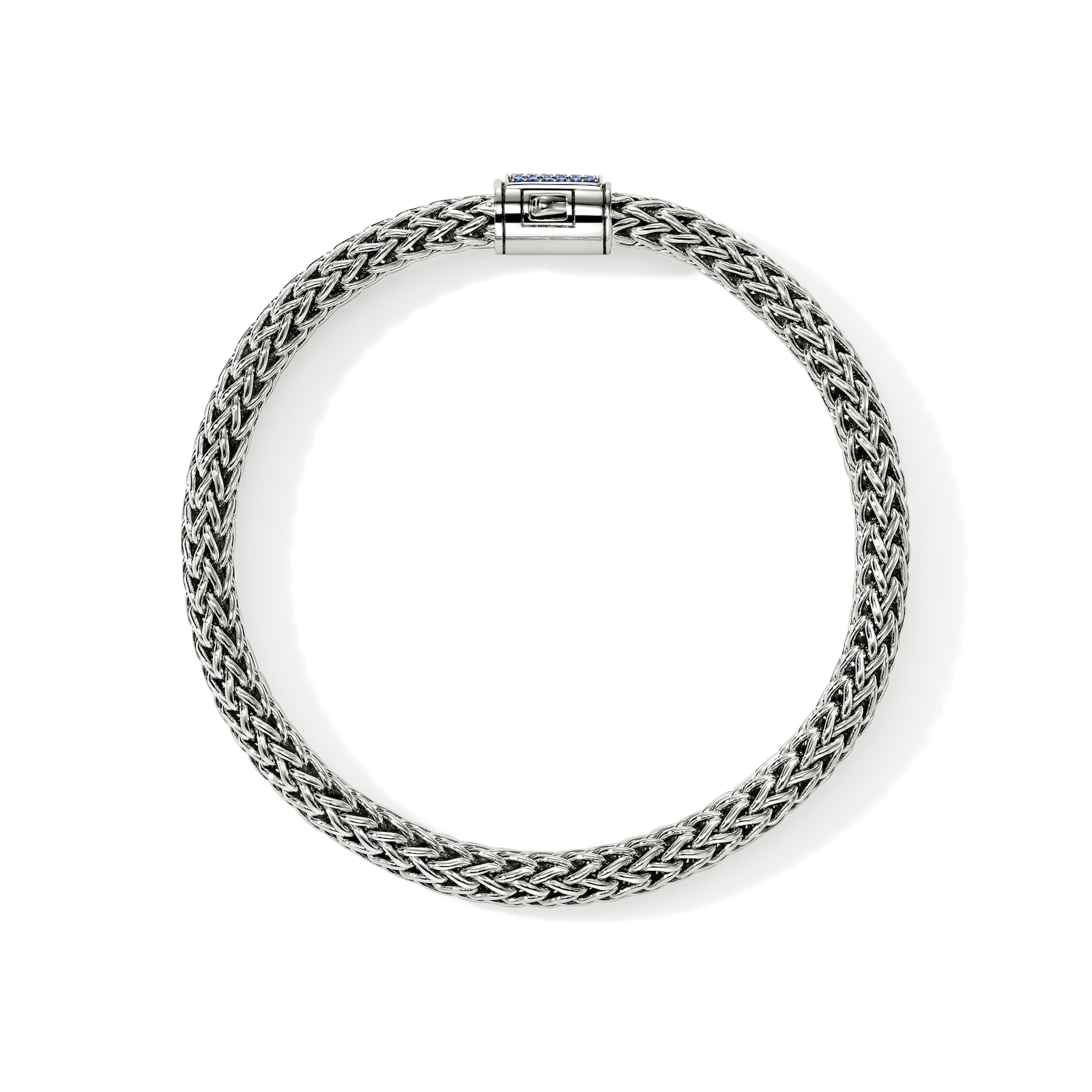 John Hardy Sterling Silver Icon Blue Sapphire Bracelet, 7.5mm - Size Large