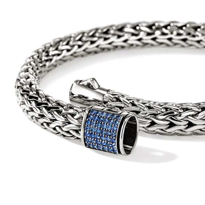 John Hardy Sterling Silver Icon Blue Sapphire Bracelet, 7.5mm - Size Large