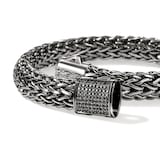 John Hardy Dark Silver Icon Black Sapphire Bracelet, 10.5mm - Size Large