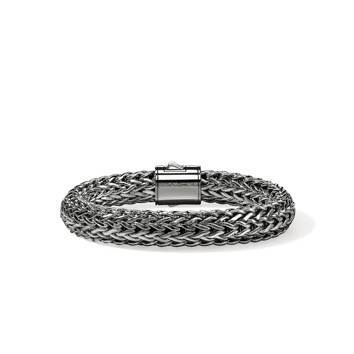 John Hardy Dark Silver Icon Black Sapphire Bracelet, 10.5mm - Size Large