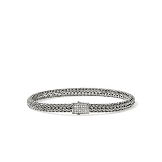 John Hardy Sterling Silver Icon Diamond Bracelet, 5mm - Size Extra Large