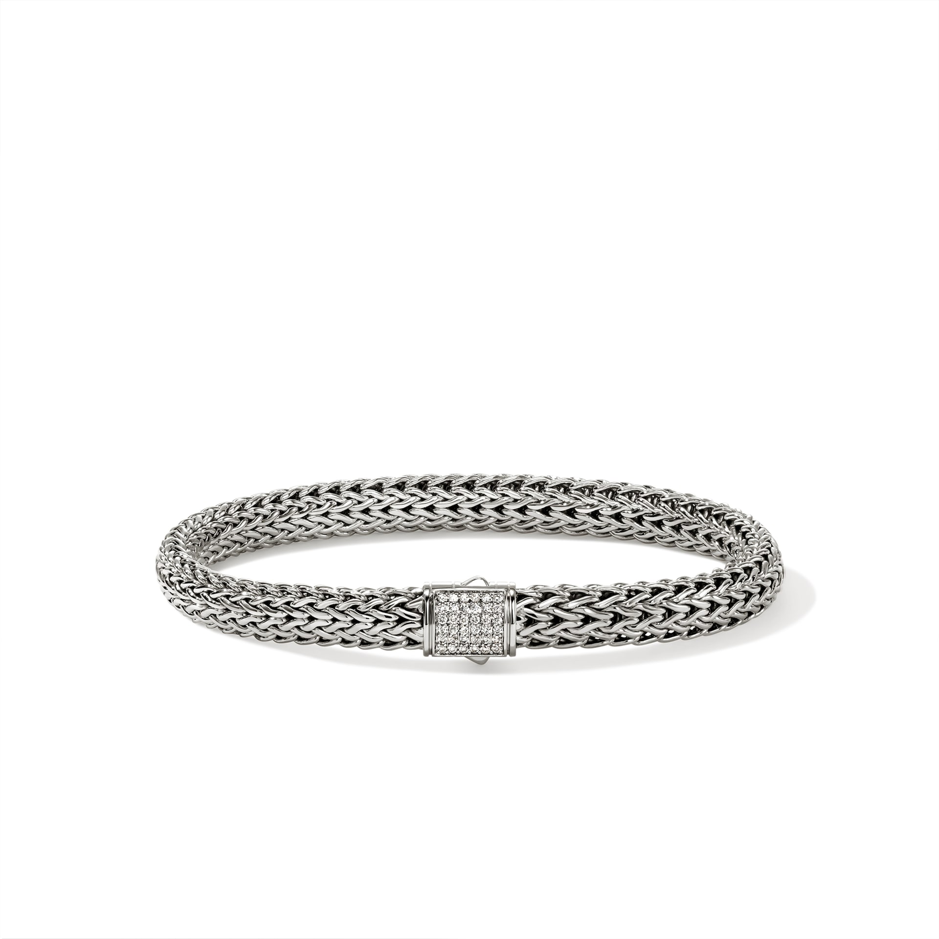 John Hardy Sterling Silver Icon Diamond Bracelet, 6.5mm - Size Medium John Hardy Sterling Silver Icon Diamond Bracelet, 6.5mm - Size Medium
