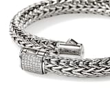 John Hardy Sterling Silver Icon Diamond Bracelet, 7.5mm - Size Small