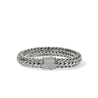 John Hardy Sterling Silver Icon Diamond Bracelet, 10.5mm - Size Small