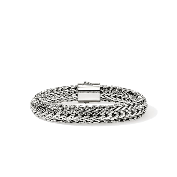 John Hardy Sterling Silver Icon Diamond Bracelet, 10.5mm - Size Extra Large