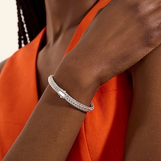 John Hardy Sterling Silver & 14K Yellow Gold Reversible Bracelet, 6.5mm - Size Medium