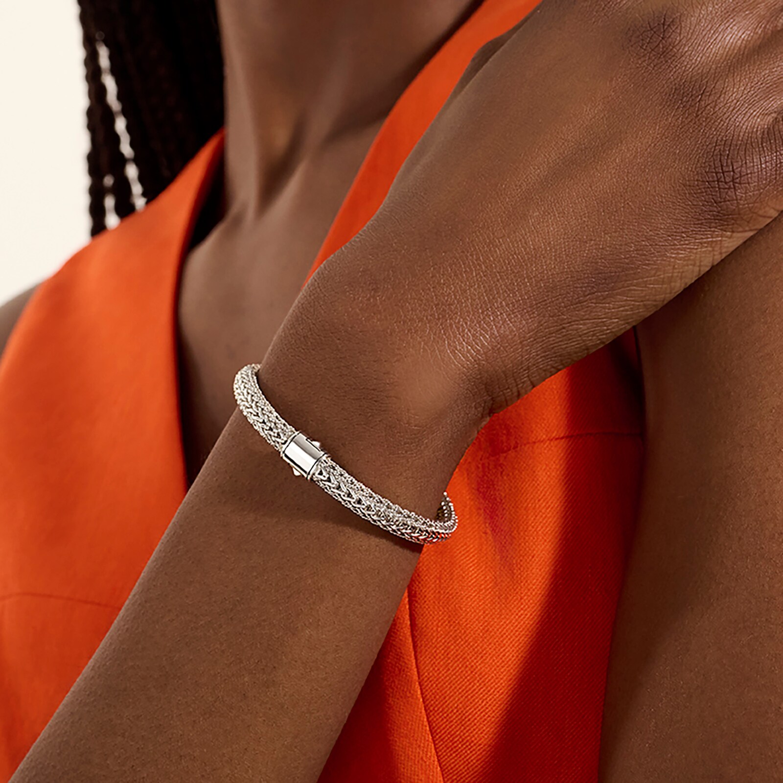 John Hardy Sterling Silver & 14K Yellow Gold Reversible Bracelet, 6.5mm - Size Large