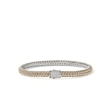 John Hardy Sterling Silver & 14K Yellow Gold Reversible Diamond Bracelet, 5mm - Size Medium
