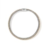 John Hardy Sterling Silver & 14K Yellow Gold Reversible Diamond Bracelet, 5mm - Size Large