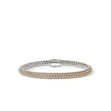 John Hardy Sterling Silver & 14K Yellow Gold Reversible Diamond Bracelet, 5mm - Size Large