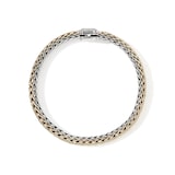 John Hardy Sterling Silver & 14K Yellow Gold Reversible Diamond Bracelet, 6.5mm - Size Small