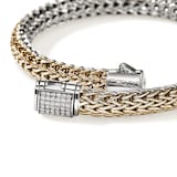 John Hardy Sterling Silver & 14K Yellow Gold Reversible Diamond Bracelet, 6.5mm - Size Medium