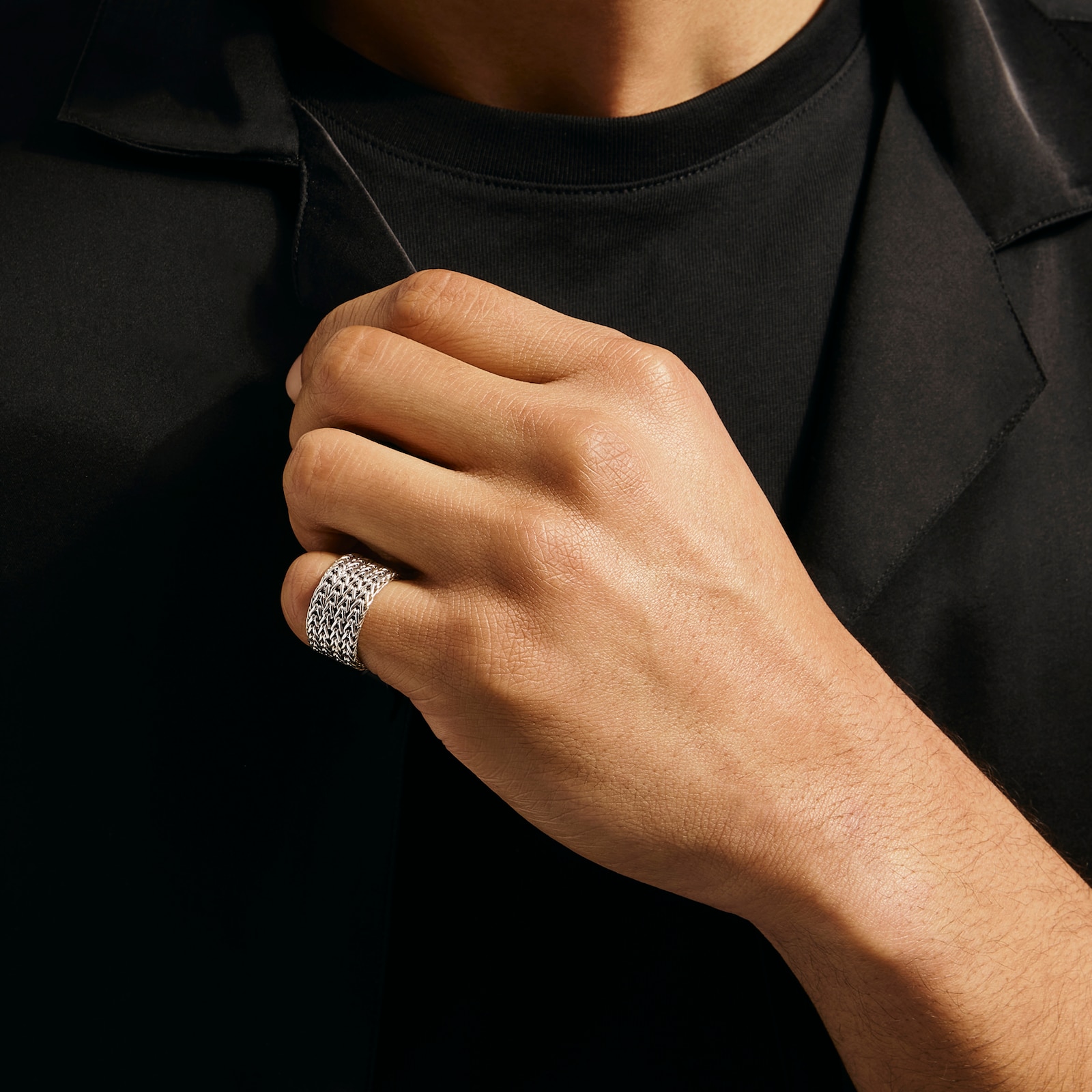 John Hardy Sterling Silver Icon Link Chain Ring, 12mm - Size 7