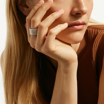 John Hardy Sterling Silver Icon Link Chain Ring, 12mm - Size 11