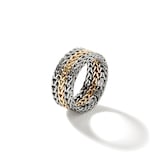 John Hardy Sterling Silver & 18K Yellow Gold Icon Chain Link Ring - Size 7