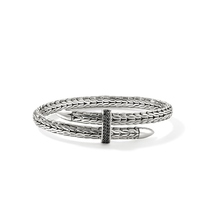 John Hardy Sterling Silver Spear Black Sapphire Flex Cuff Bracelet, 5.5mm - Size Small
