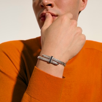 John Hardy Sterling Silver Spear Black Sapphire Flex Cuff Bracelet, 5.5mm - Size Small