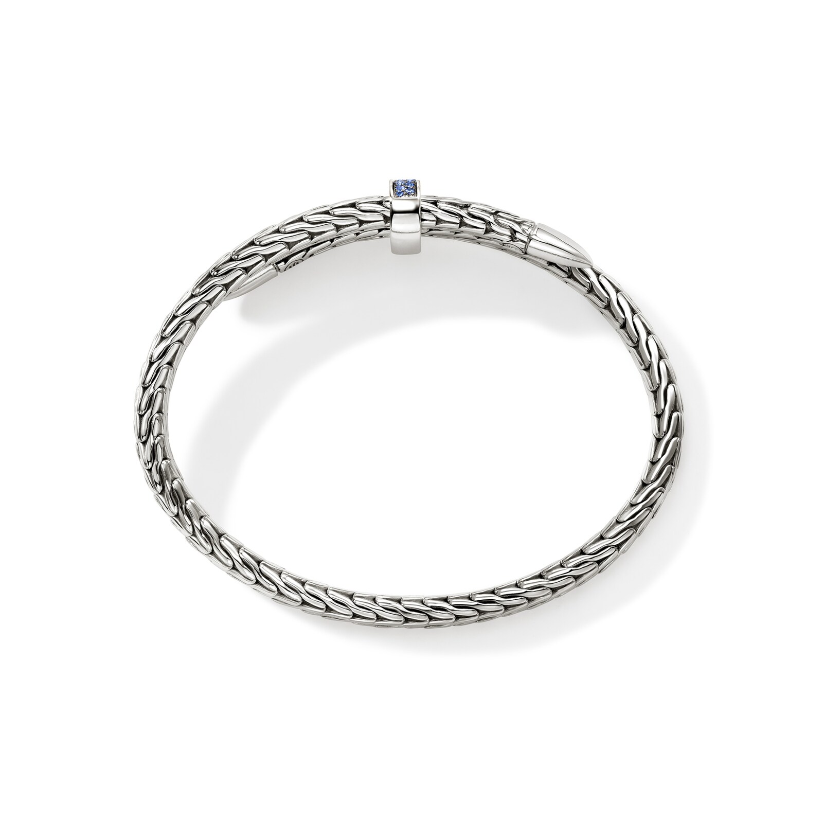 John Hardy Sterling Silver Spear Blue Sapphire Flex Cuff Bracelet, 5.5mm - Size Medium