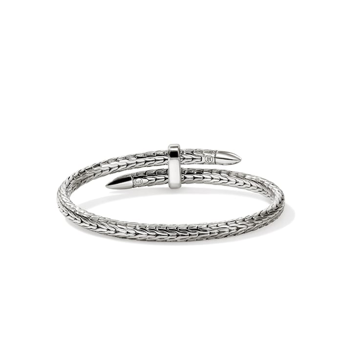 John Hardy Sterling Silver Spear Blue Sapphire Flex Cuff Bracelet, 5.5mm - Size Large