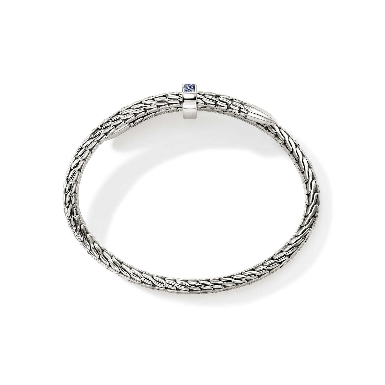 John Hardy Sterling Silver Spear Blue Sapphire Flex Cuff Bracelet, 5.5mm - Size Extra Large