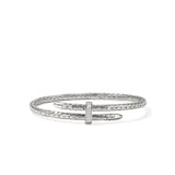 John Hardy Sterling Silver Spear Diamond Flex Cuff Bracelet, 4mm - Size Small