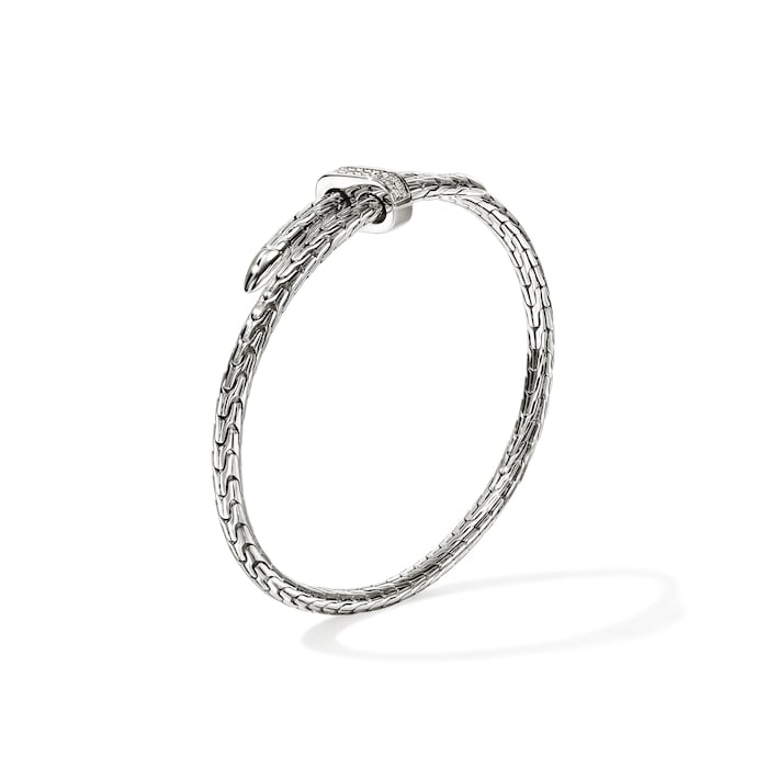 John Hardy Sterling Silver Spear Diamond Flex Cuff Bracelet, 4mm - Size Small