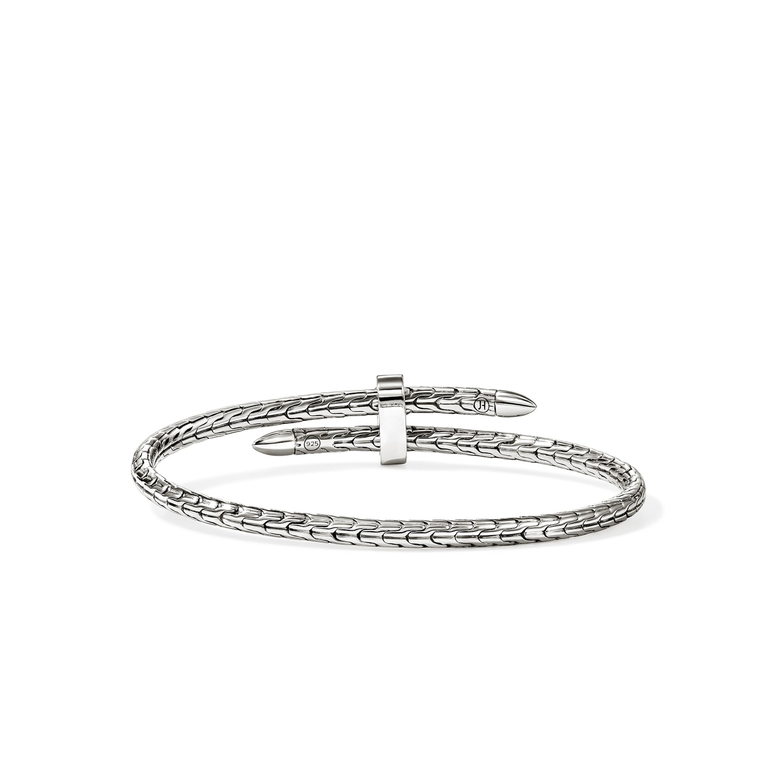 John Hardy Sterling Silver Spear Diamond Flex Cuff Bracelet, 4mm - Size Large