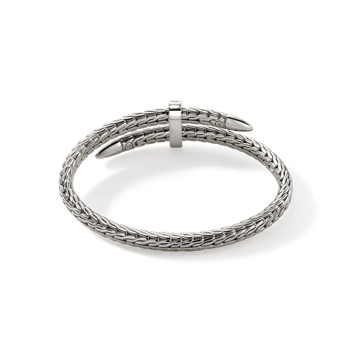 John Hardy Sterling Silver Spear Diamond Flex Cuff Bracelet, 5.5mm - Size Extra Small