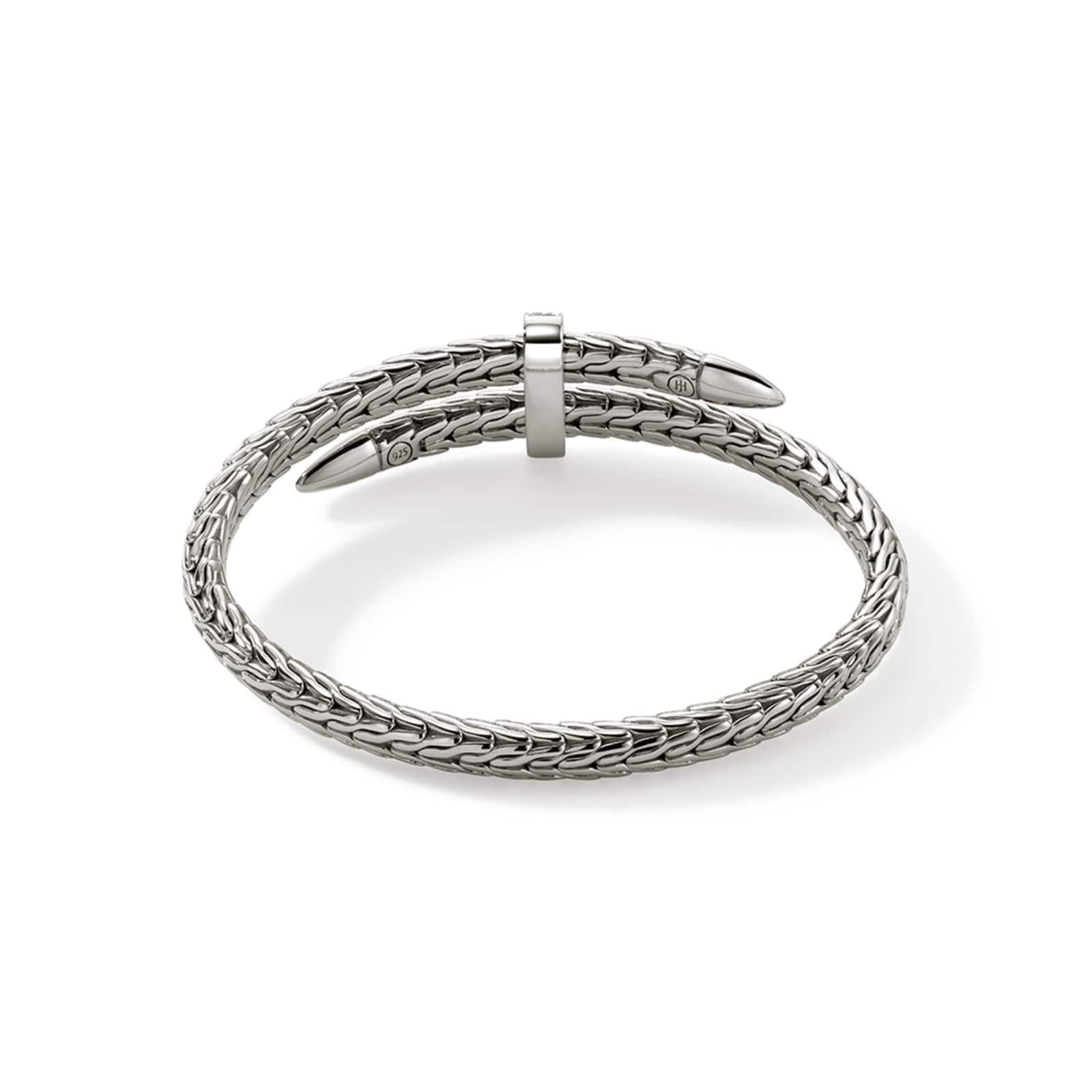 John Hardy Sterling Silver Spear Diamond Flex Cuff Bracelet, 5.5mm - Size Large