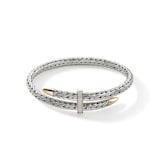 John Hardy Sterling Silver & 14K Yellow Gold Spear Flex Cuff Bracelet 5.5mm - Size Large