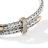 John Hardy Sterling Silver & 14K Yellow Gold Spear Flex Cuff Bracelet 5.5mm - Size Large