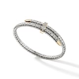 John Hardy Sterling Silver & 14K Yellow Gold Spear Flex Cuff Bracelet 5.5mm - Size Large