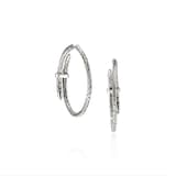 John Hardy Sterling Silver Spear Diamond Hoop Earrings, 40mm