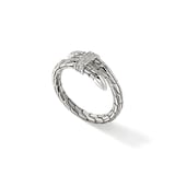 John Hardy Sterling Silver Spear Diamond Ring - Size 6